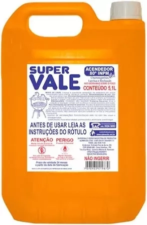 Álcool Gel para Queima 5,1 Litros Acendedor Super Vale
