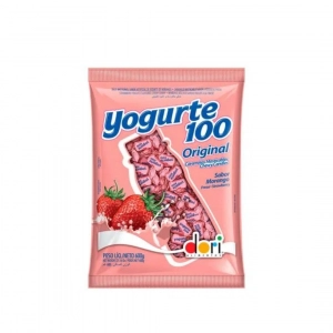 Bala mastigavél 600 gramas yogurte 100 morango Dori