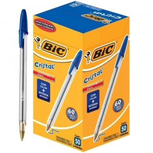 Caneta azul caixa com 50 unidades Bic