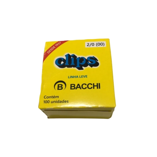 Clips de Metal Numeração 2 Caixa Com 50 Unidades Bacchi