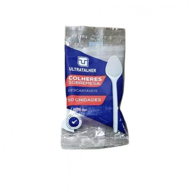 Colher para Refeição Branco Pacote Com 50 Unidades Ultratherm