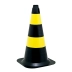 Cone sinalização 75cm PVC amarelo/preto Vonder