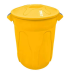 Lixeira 60 litros redonda amarela JSN