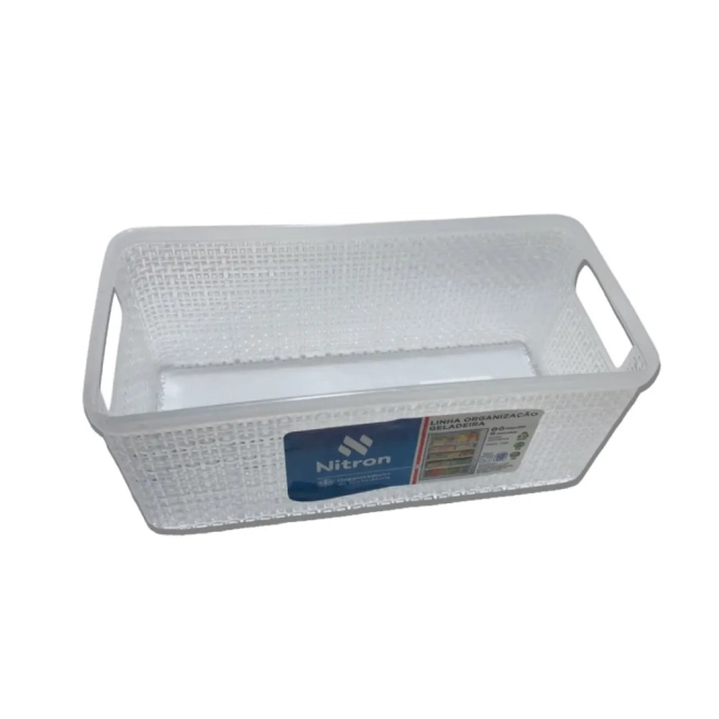 Organizador 1,5 Litros Cesta Rattan Juta Transparente Nitron