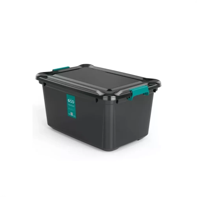 Organizador 50 Litros Caixa Referência 1214oc Preta Eco Plasvale