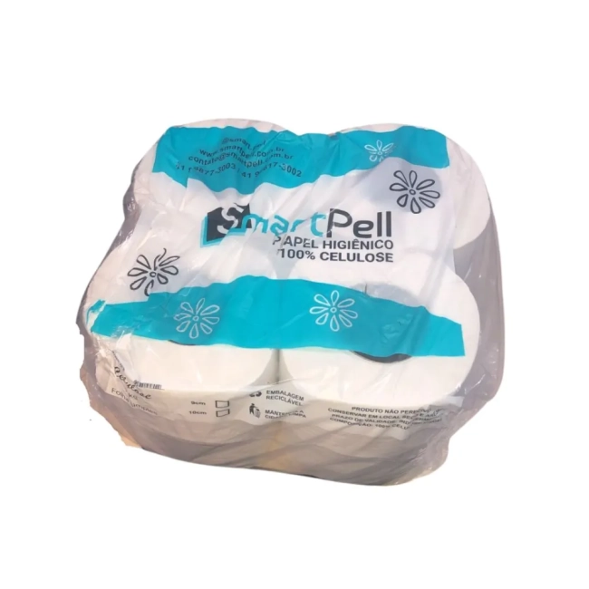 Papel Higiene 08 rolos Pacote 100% Celulose - Especial Smartpel