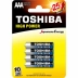 Pilha Alcalina AAA Com 04 Unidades Toshiba
