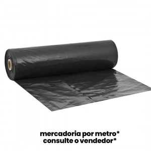Lona Plástica Preta 4 Metros de Largura Micra 100 Linear por Metro Agrolonas 