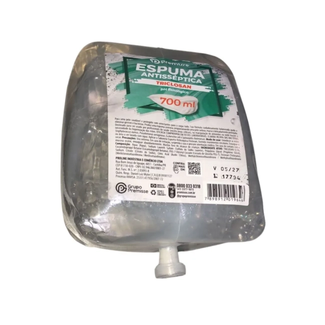 Sabonete Espuma 700 Ml Antisséptico Triclosan Premisse