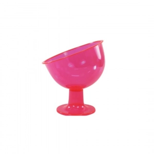 Taça inclinada pequena acrílica rosa 1 unidade  Festcolor