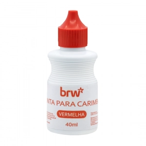 Tinta para carimbo BRW vermelho 40 Ml Diversos Papelaria