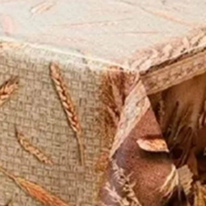 Toalha termica de mesa 1,40 metros dekorama roma floral marrom bege Bella Casa